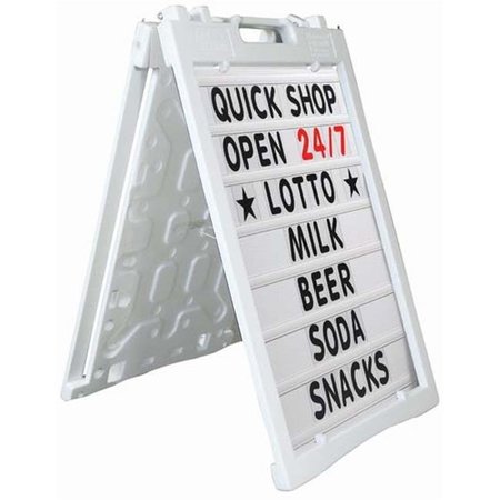 Aarco Aarco PAF-5WT Universal Sidewalk A-Frame Sign Holder with Deluxe White Changeable Letter Board; White PAF-5WT